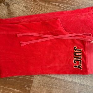 Juicy Couture Kids Red Velour Joggers